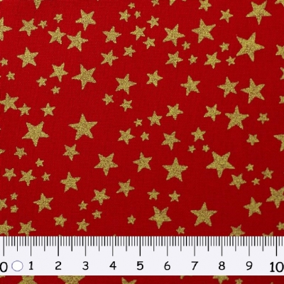 Baumwolle "Neuss" | rot | goldene Sterne